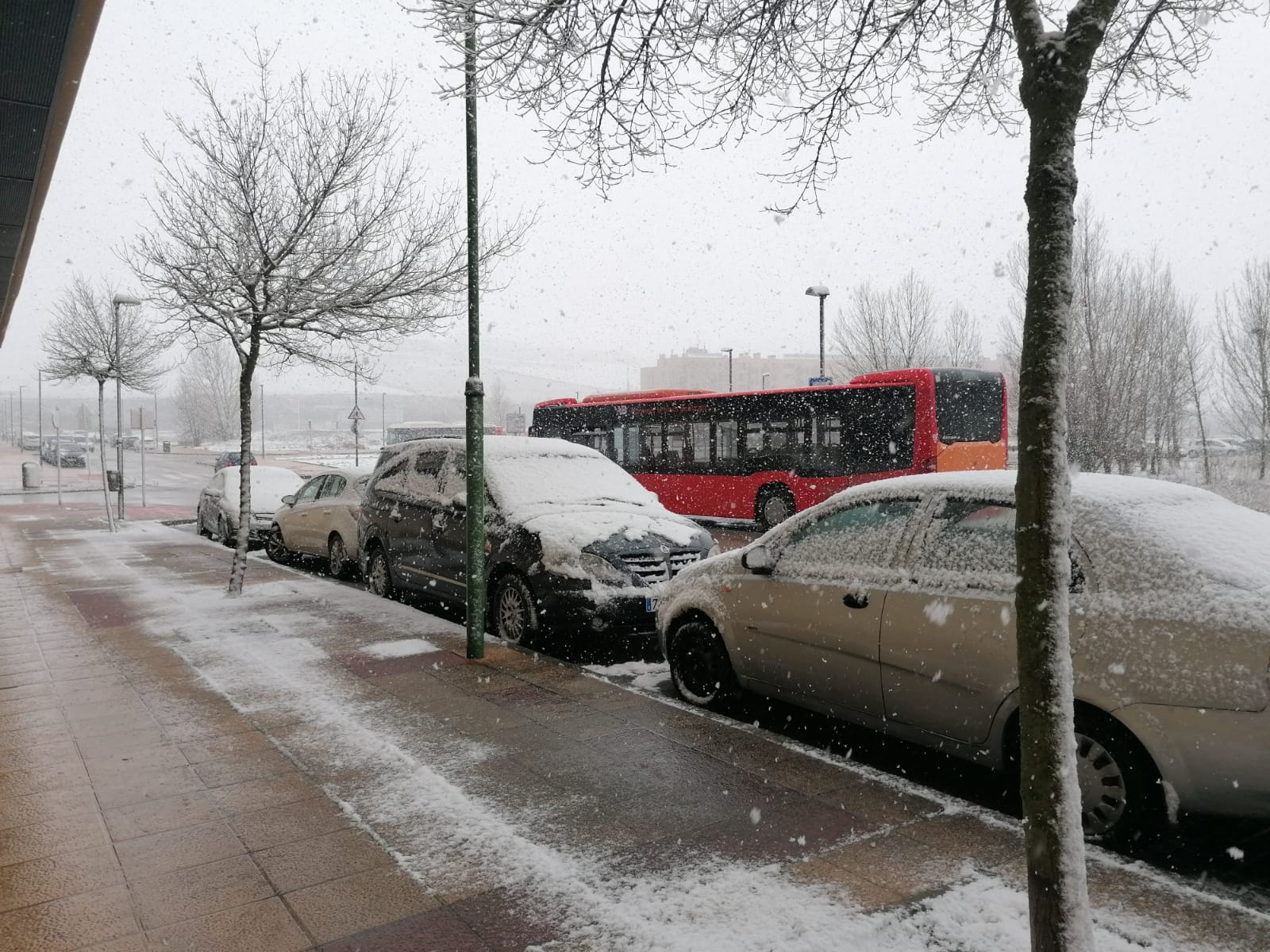 La nevada ha ganado intensidad con el paso de las horas en la capital burgalesa