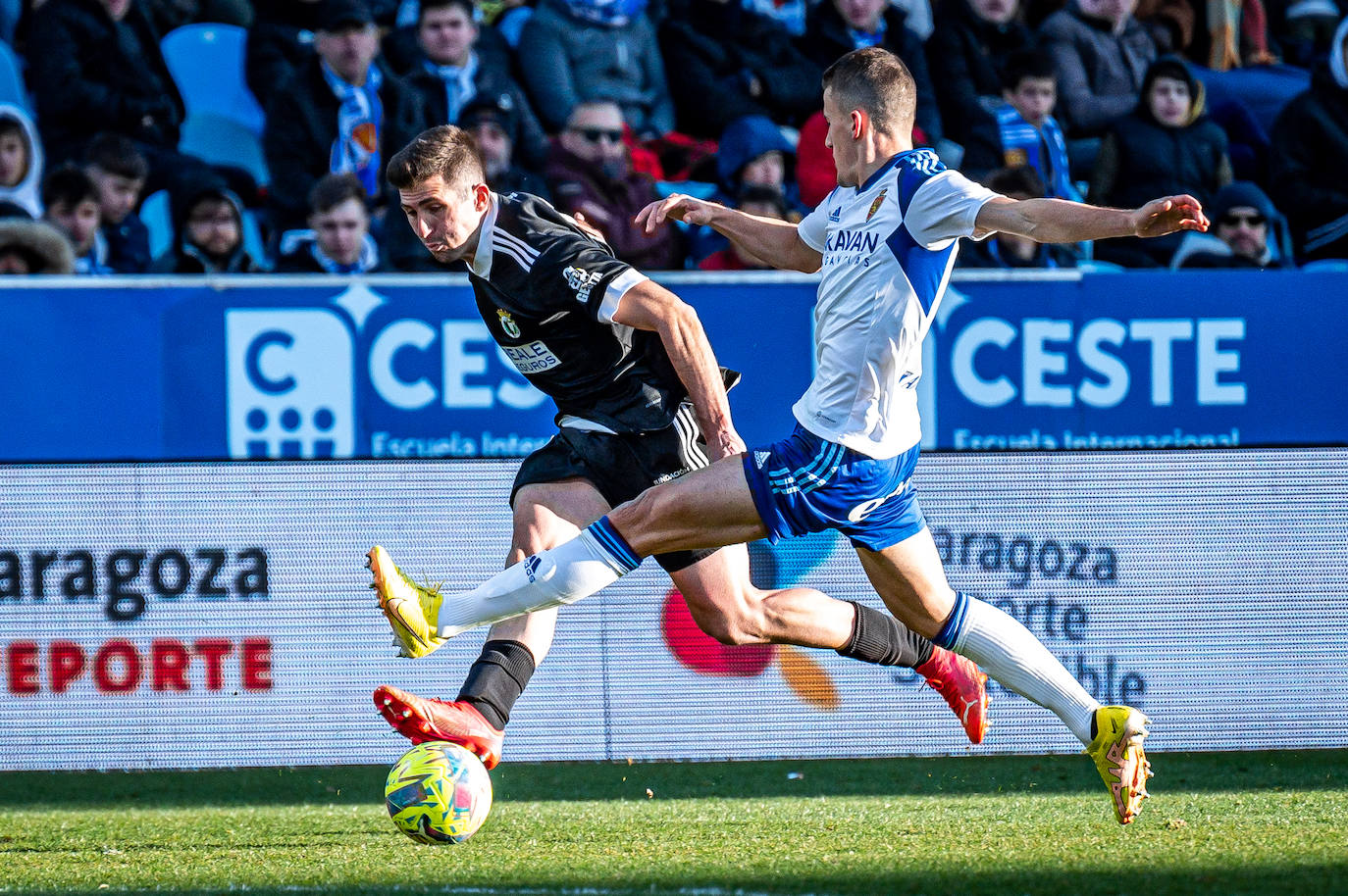 Fotos: El Burgos CF araña un punto en La Romareda