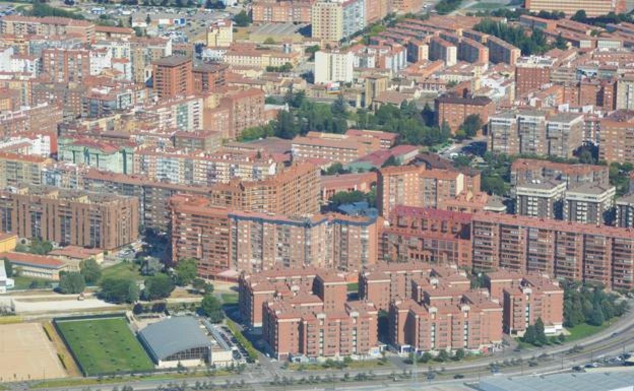 Foto aérea del barrio de Gamonal. 