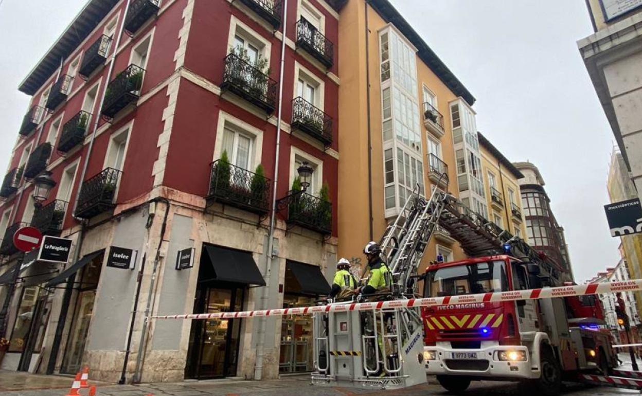 Los Bomberos de Burgos actúan en el centro 