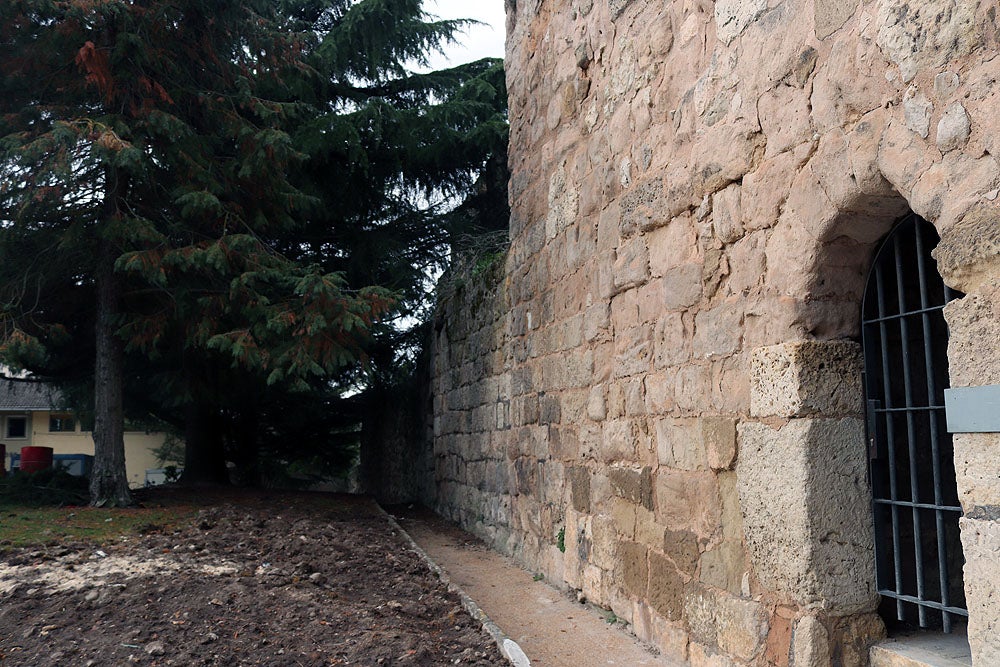 Fotos: Obras en la muralla anexa al Arco de San Martín