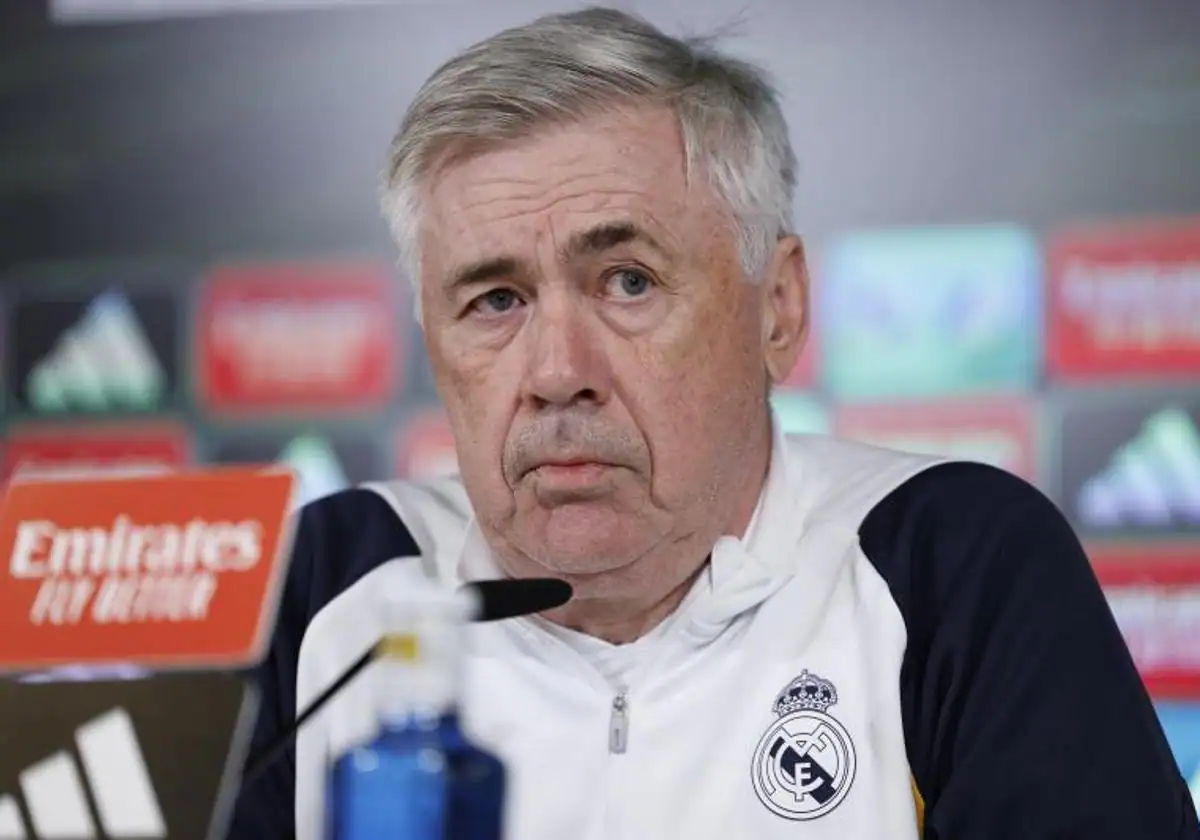 Carlo Ancelotti durante una rueda de prensa.