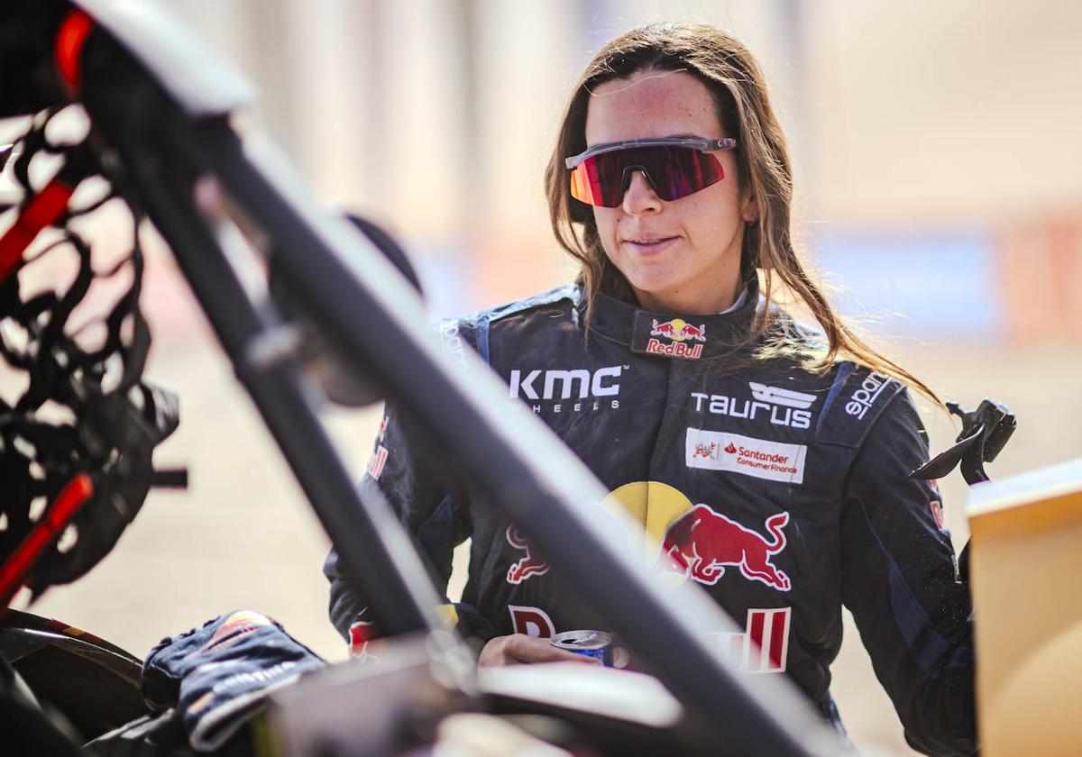 Cristina Gutiérrez en la última etapa del Dakar.