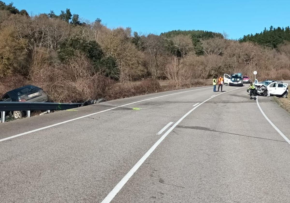 Uno de los vehículos involucrados en el accidente en la CL-629.