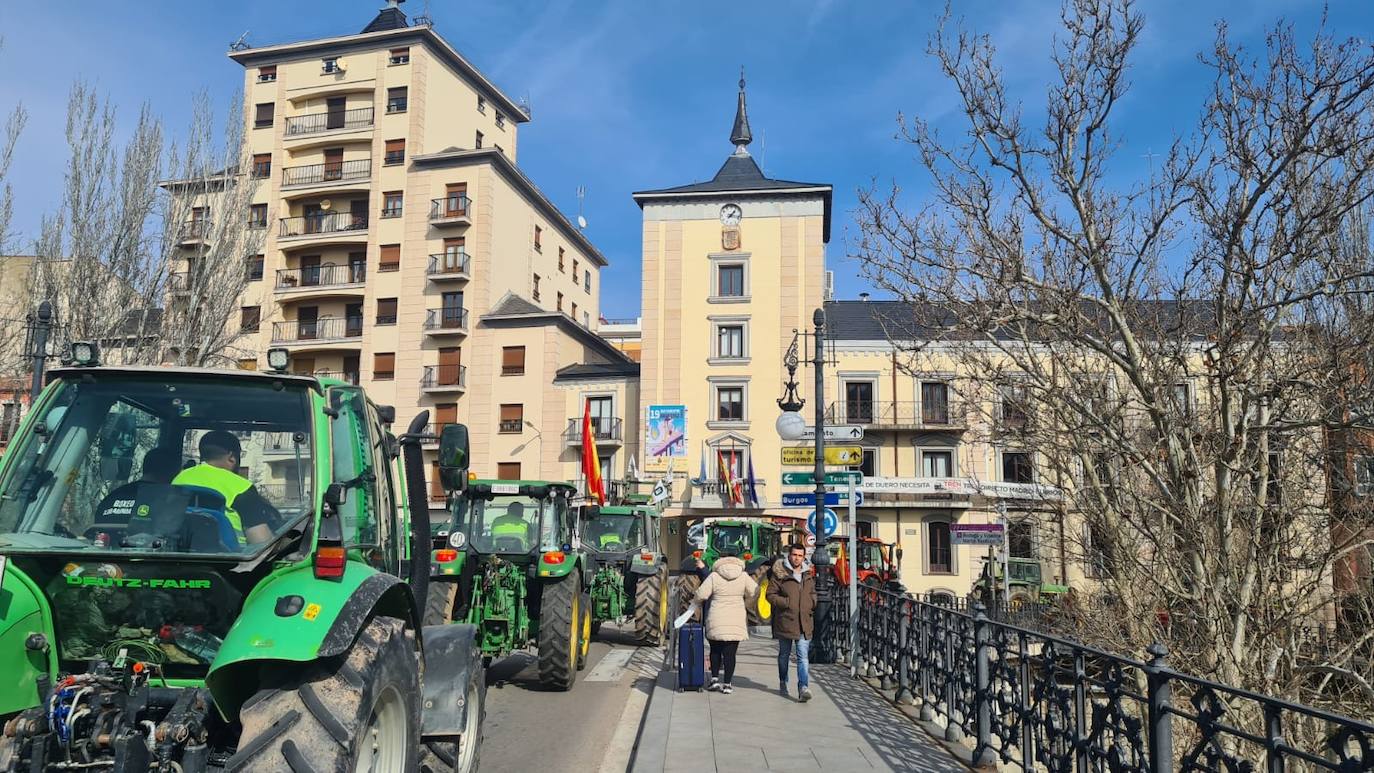 La tractorada en Aranda de Duero, en imágenes