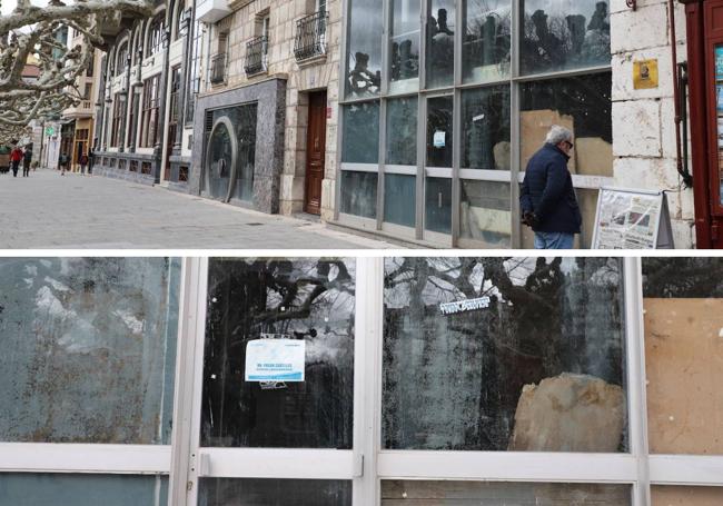 Exterior de las cafeterías Rhin (izquierda) y Espolón en Burgos.