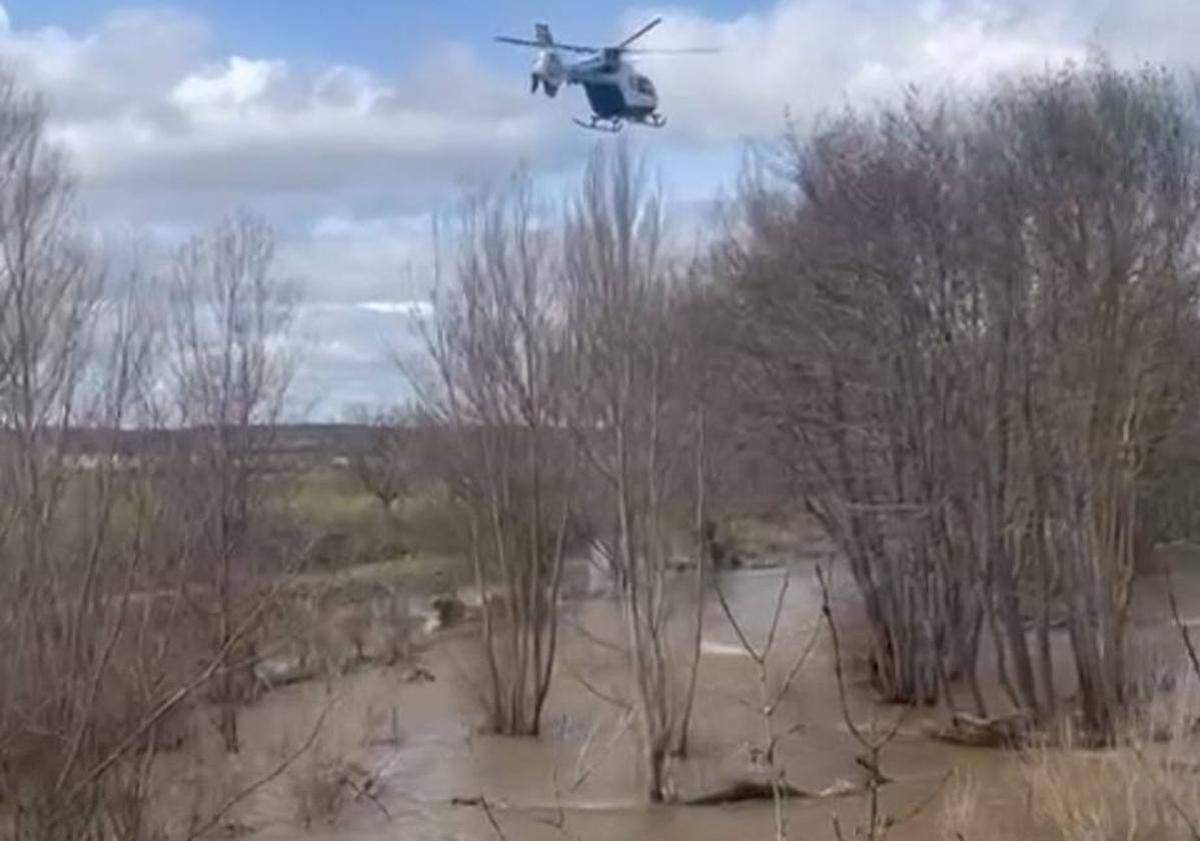 Imagen principal - Actuación de los Bomberos de Burgos en el río Arlanza en la búsqueda del hombre desaparecido. 