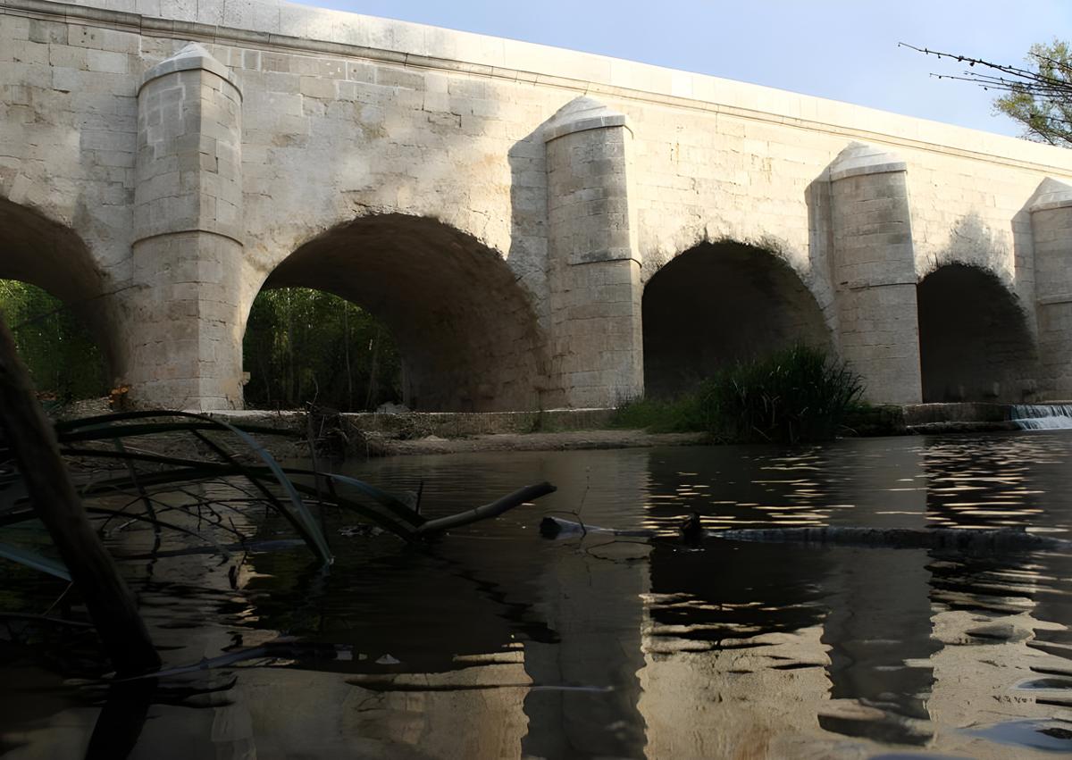 Imagen secundaria 1 - Arriba, fotografía aérea de la Ermita Zorita; imagen del río y piragüas sobre el río Pisuerga.