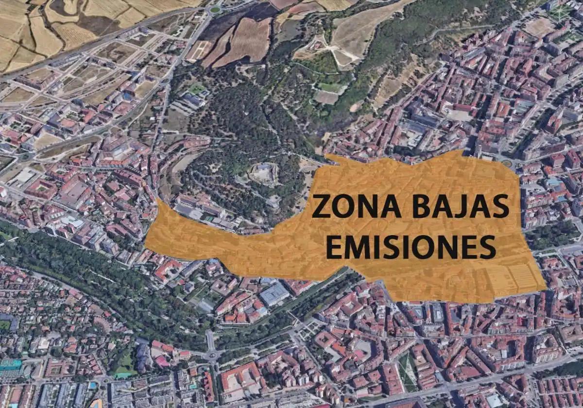 Mapa de la futura Zona de Bajas Emisiones de Burgos