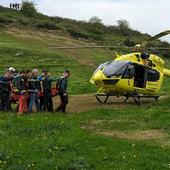 Rescatado en helicóptero al sufrir un accidente con su tractor en Burgos