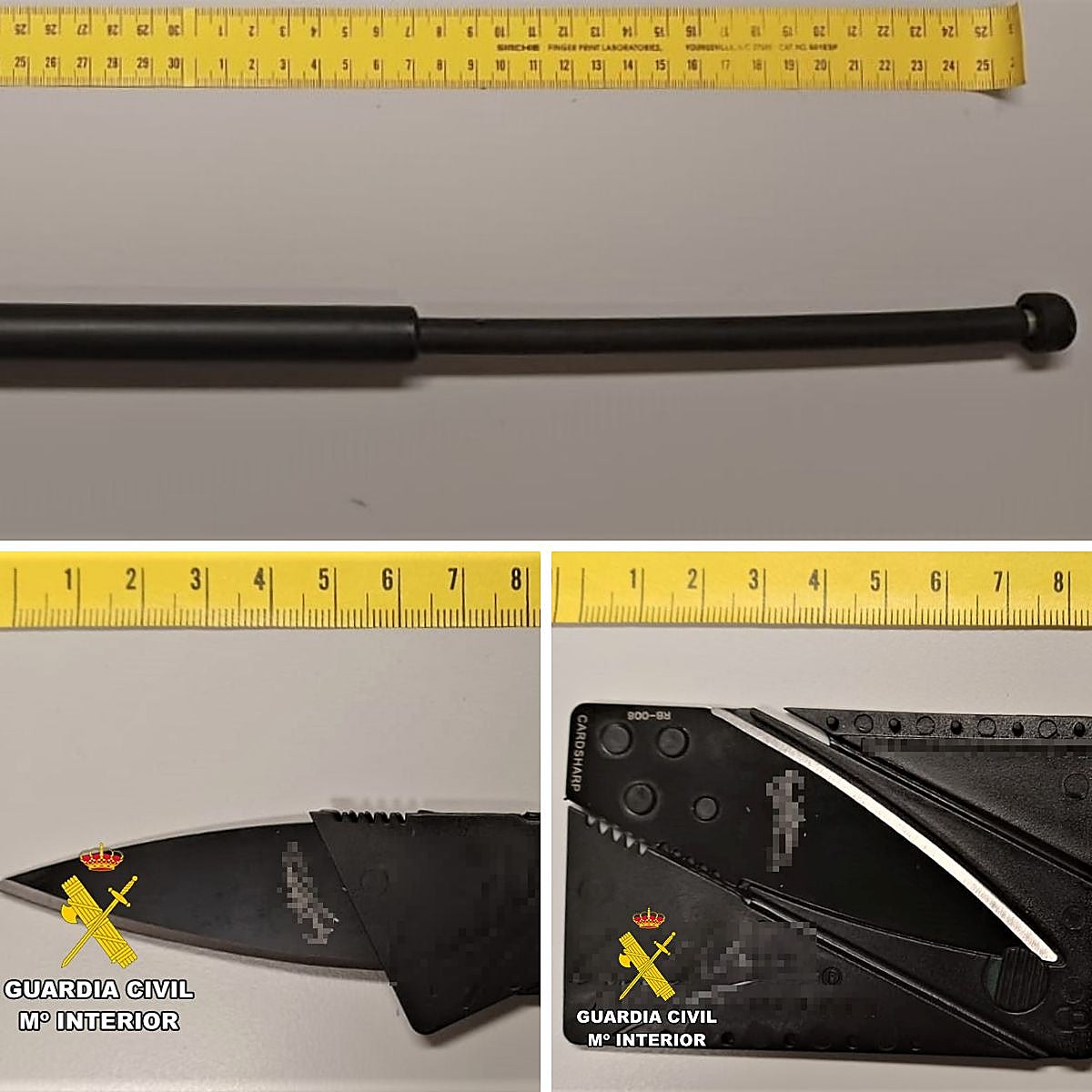 Denunciados por transportar armas prohibidas en Burgos