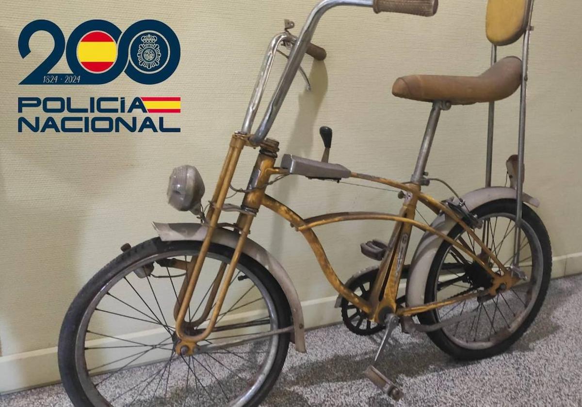 Una de las bicis recuperadas en Burgos tras haber sido hurtada.