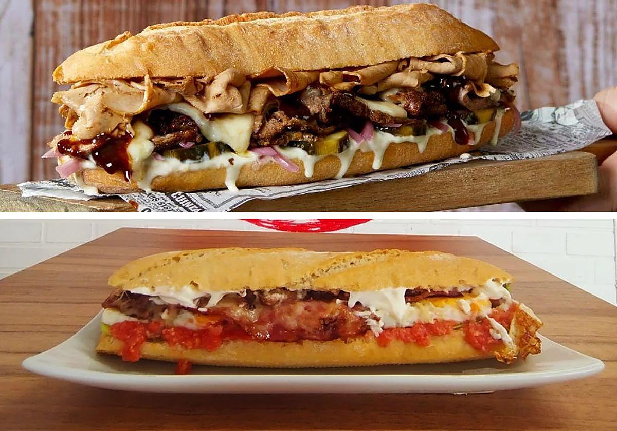 Los dos bocadillos que compiten en el campeonato de Mejor Bocata de España.
