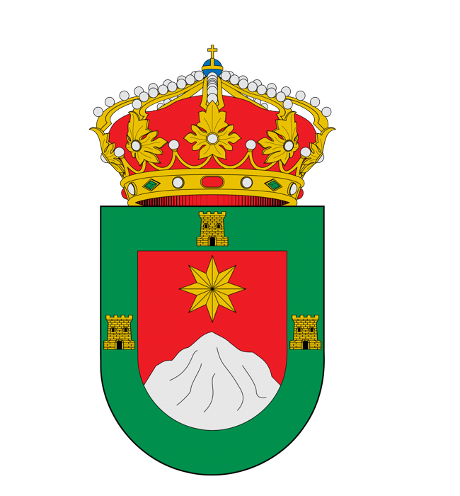 Escudo con la estrella del resplandor y el monte del Águila.