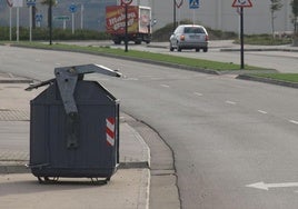 Contenedor de un polígono industrial de Burgos.