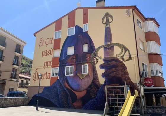 Mural del Cid a su paso por Huerta.