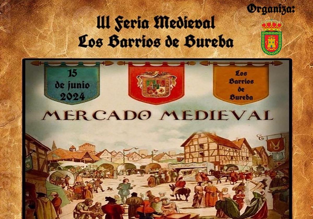 Cartel de la feria medieval de Los Barrios de Bureba.