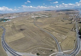Imagen aérea de los terrenos donde se proyecta el nuevo polígono industrial de Burgos.