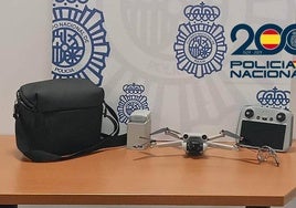 Dron intervenido por la Policía Nacional de Burgos.