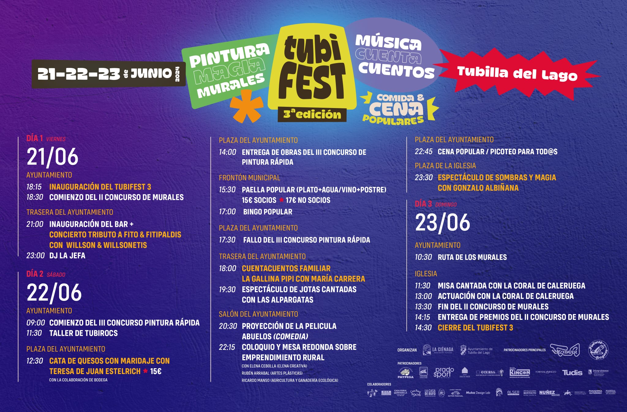 Programa completo del III Tubifest de Tubilla del Lago