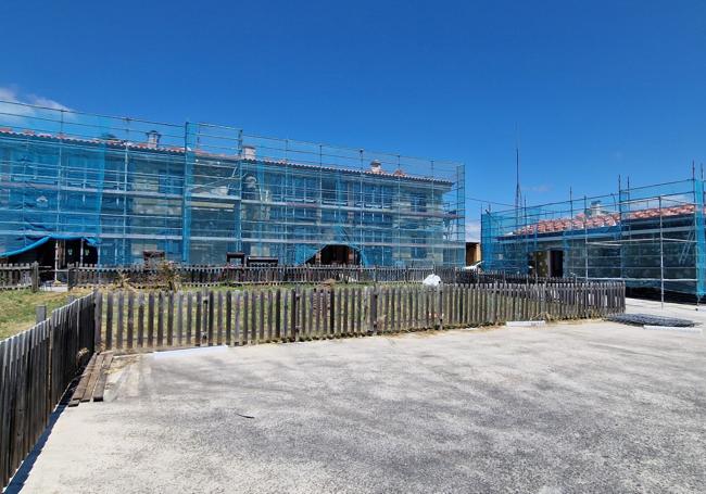 Obras en el cuartel de la Guardia Civil en Quincoces de Yuso.