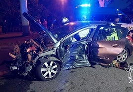 Estado en el que quedó uno de los vehículos siniestrados.