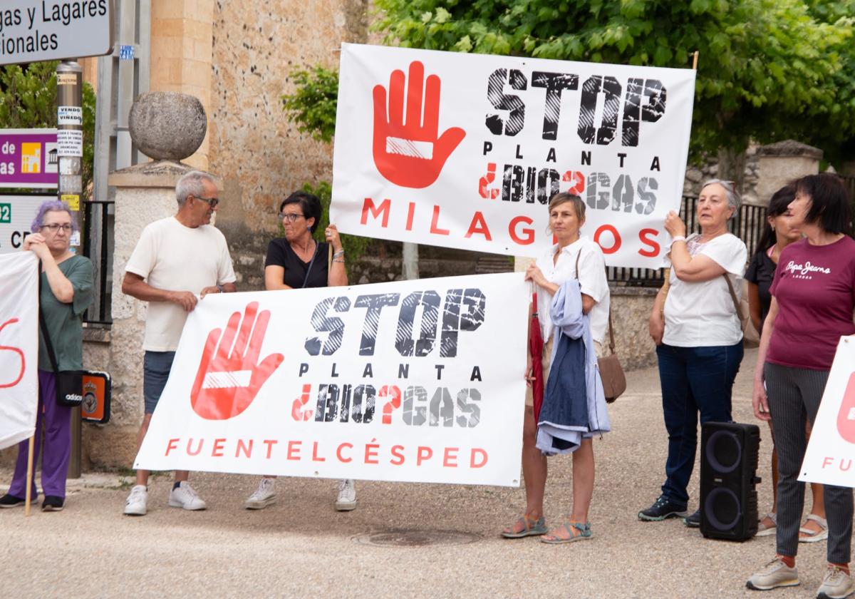 Imágenes de la manifestación contra la planta.