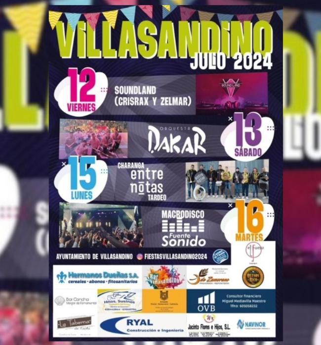 Cartel de las fiestas de Villasandino 2024.