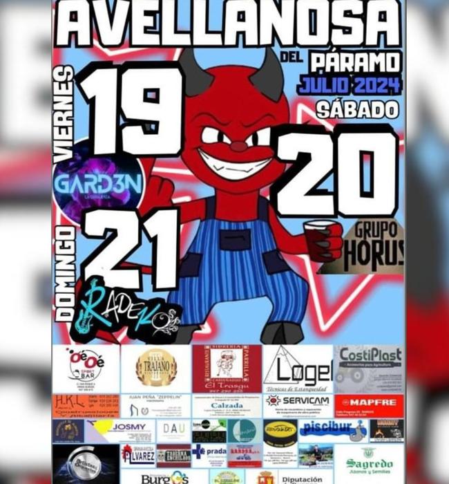 Cartel de fiestas de Avellanosa del Páramo 2024.