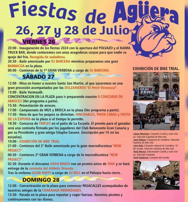 Cartel de fiestas de Agüera 2024.