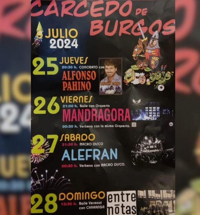 Cartel de fiestas de Carcedo de Burgos 2024.