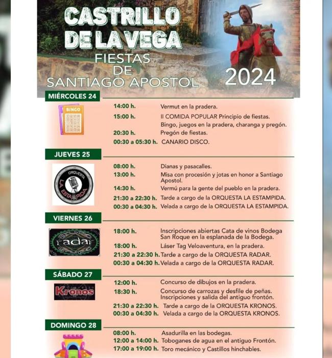 Cartel de fiestas de Castrillo de la Vega 2024.