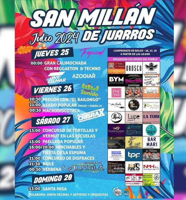 Cartel de fiestas de San Millán de Juarros 2024.