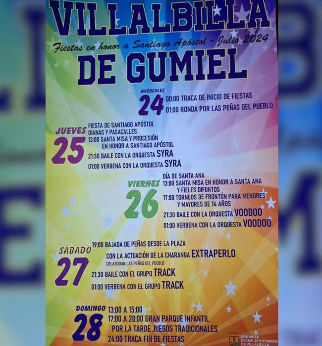 Cartel de fiestas de Villalbilla de Gumiel 2024.