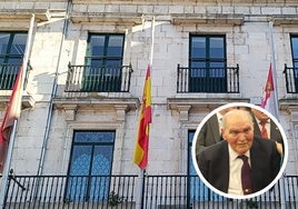 Las banderas ondean a media asta en el ayuntamiento de Burgos por el fallecimiento de Peña.