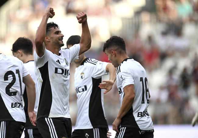 Florian Miguel, celebrando el gol frente al Athletic Club.