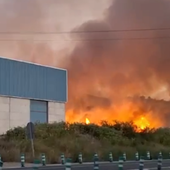 Un incendio cercano a la carretera pone en alerta a Briviesca