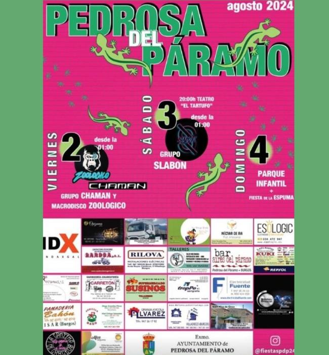 Cartel de fiestas de Pedrosa del Páramo 2024.