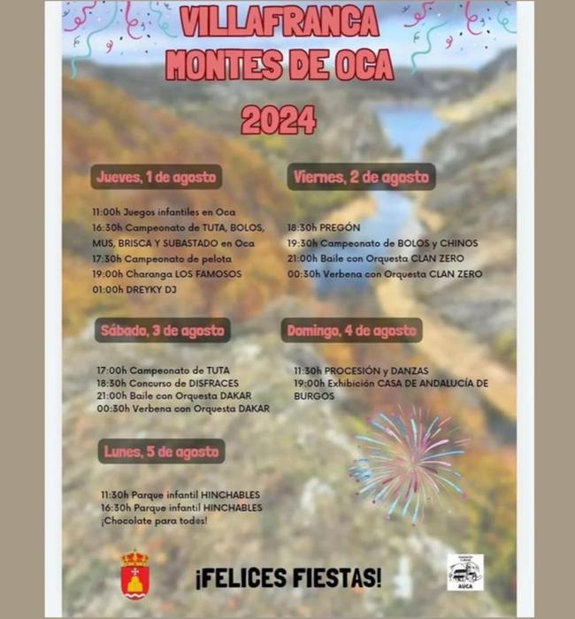 Cartel de fiestas de Villafranca Montes de Oca 2024.