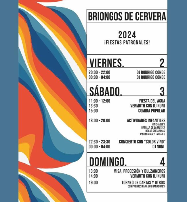 Cartel de fiestas de Briongos de Cervera 2024.