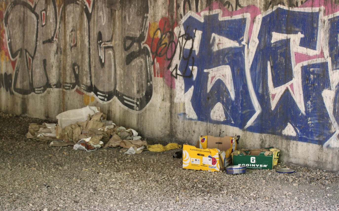 La basura se acumula en la ribera del Arlanzón en Burgos