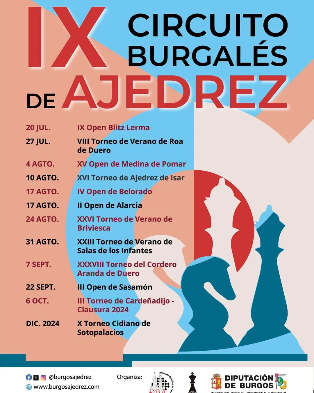 Cartel del IX Torneo de Ajedrez Burgalés.