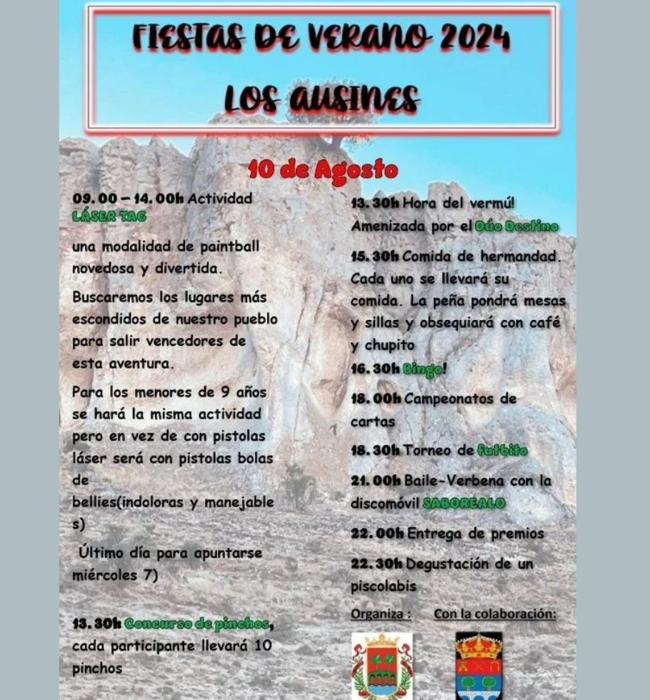 Cartel de fiestas de Los Ausines 2024.