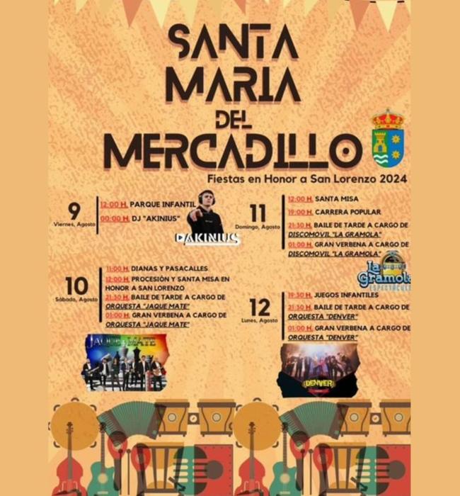 Cartel de fiestas de Santa María del Mercadillo 2024.