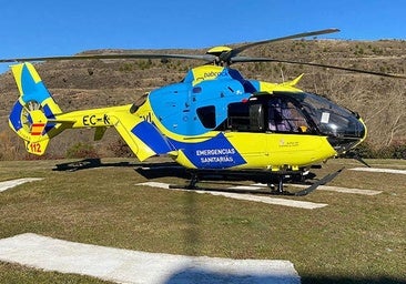 Evacuado en helicóptero un motorista tras sufrir un accidente en Burgos