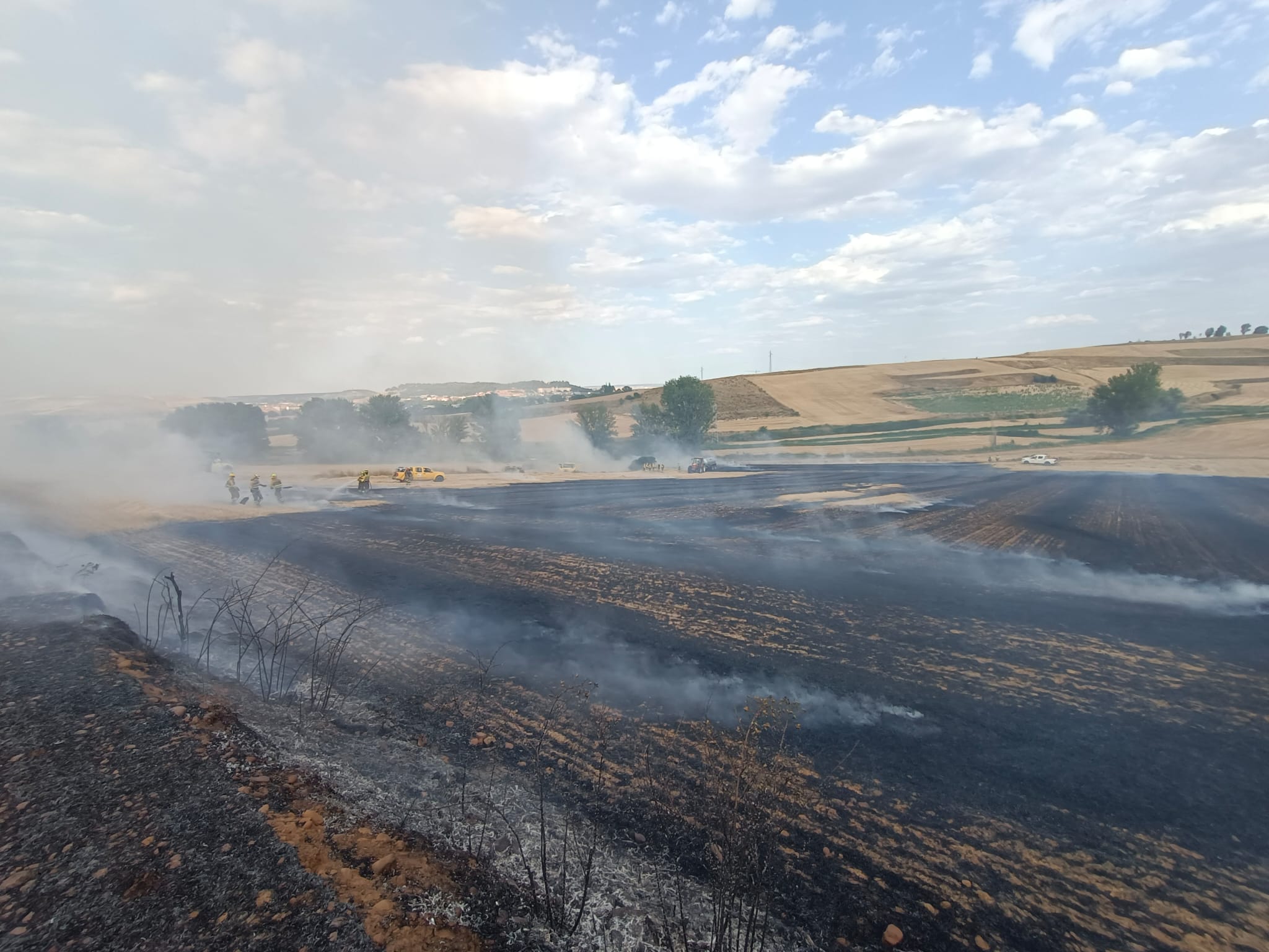 Incendio forestal y agrícola cerca de Villacienzo