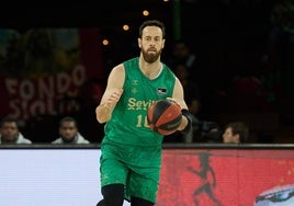 Pablo Almazán, en su etapa como jugador del Real Betis Baloncesto.