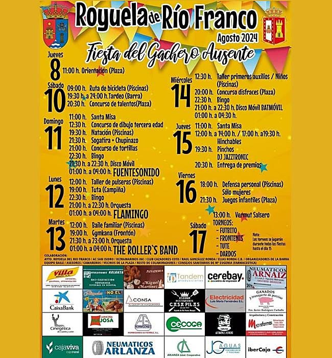 Cartel de fiestas de Royuela de Río Franco 2024.
