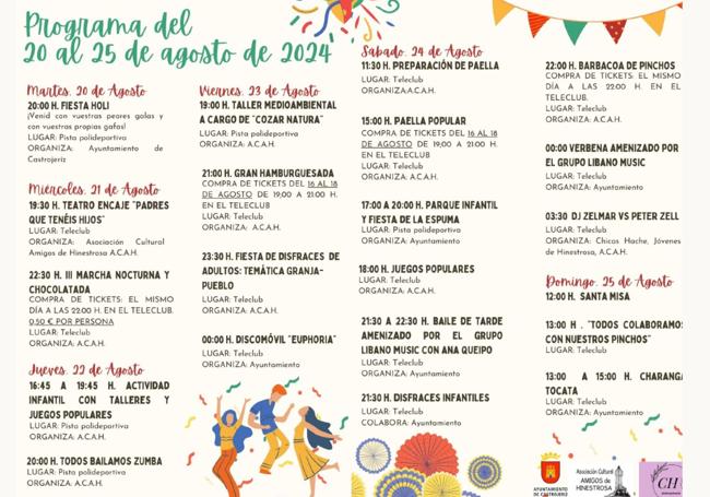 Cartel de fiestas de Hinestrosa 2024.