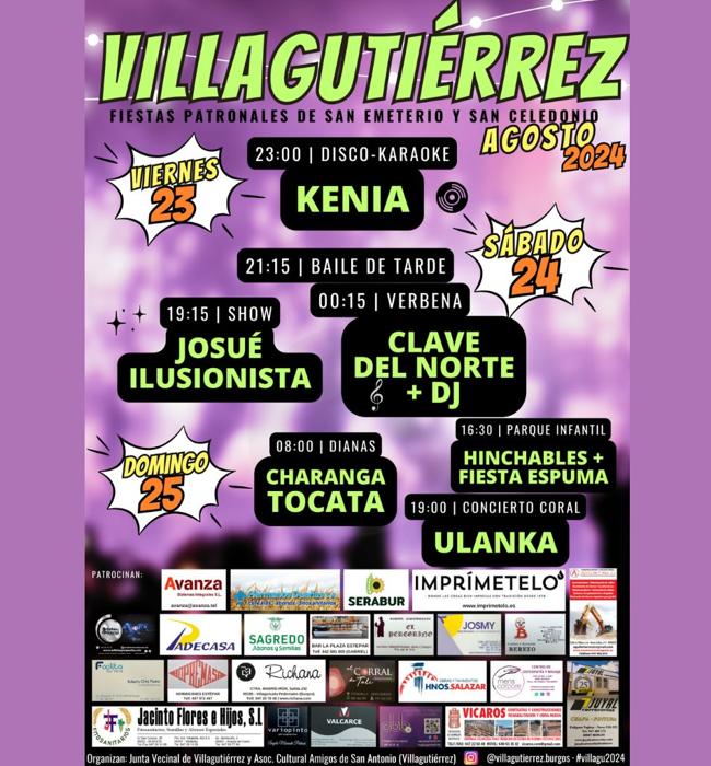 Cartel de fiestas de Villagutiérrez 2024.